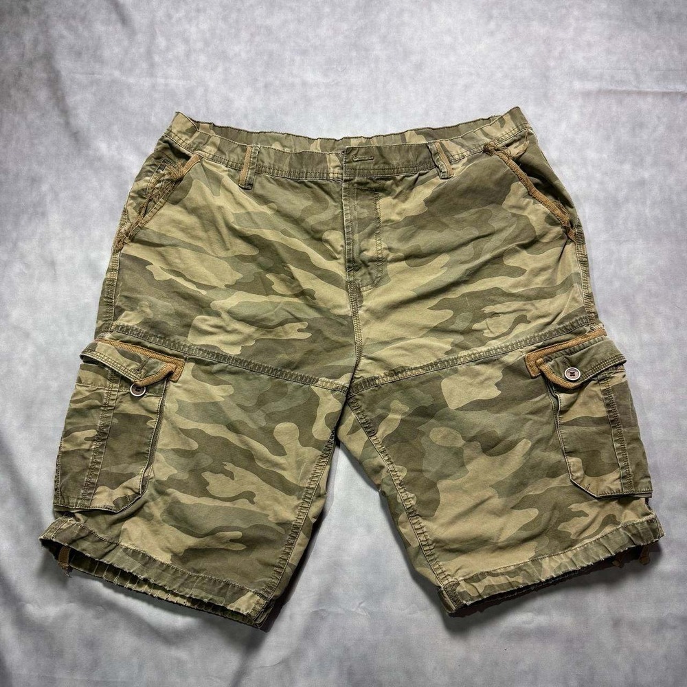 Distillery Apparel Mens Camo Cargo Shorts Green Camouflage Size 37 Utility